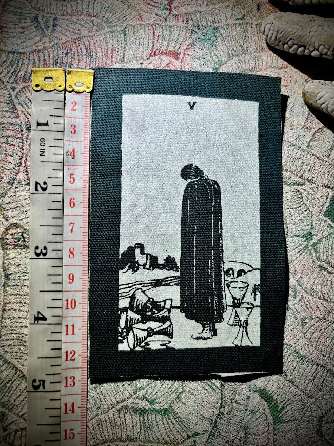 5 of cups tarot card sew on patch