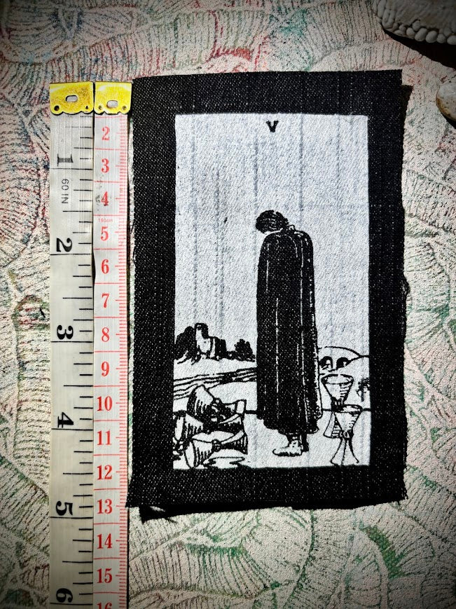 5 of cups tarot card sew on patch