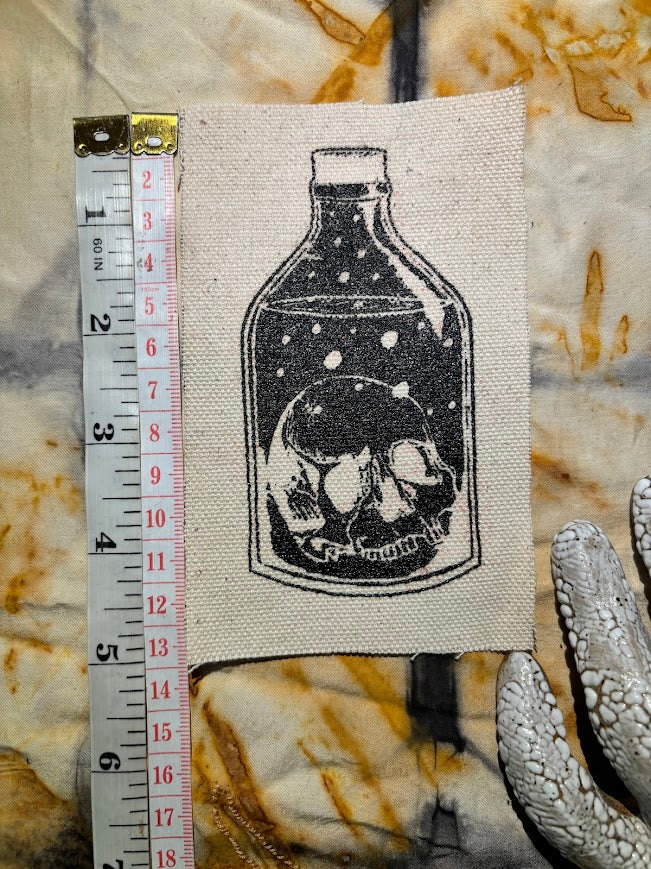Skull in a Bottle sew on patch