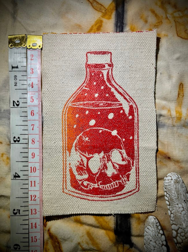 Skull in a Bottle sew on patch