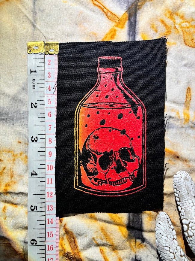 Skull in a Bottle sew on patch