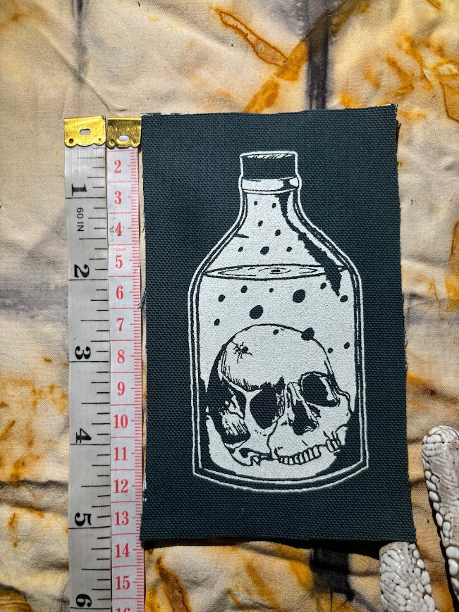 Skull in a Bottle sew on patch