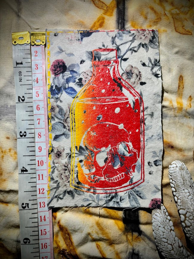 Skull in a Bottle sew on patch