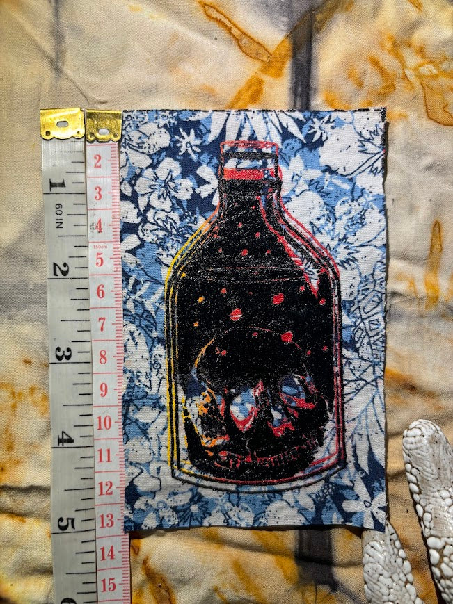 Skull in a Bottle sew on patch
