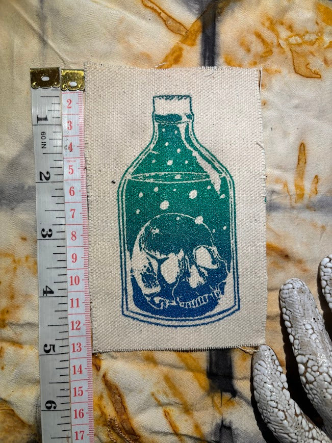 Skull in a Bottle sew on patch