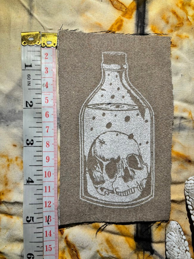 Skull in a Bottle sew on patch