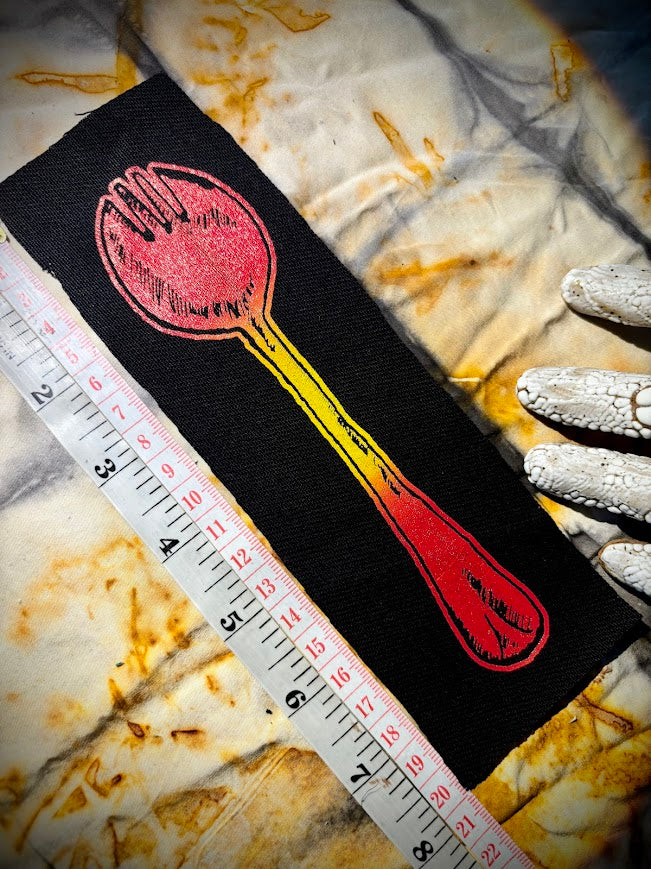 spork sew on patch or pocket
