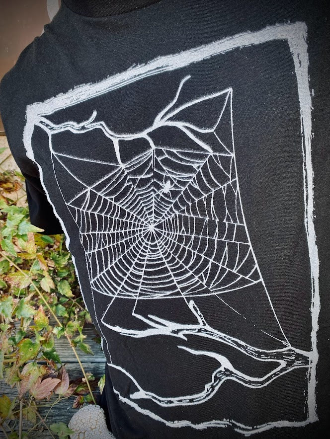 Spider web tee. t-shirt with a spider in their web