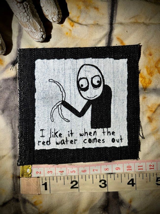 Salad Fingers sew on patch. I like it when the red water comes out.