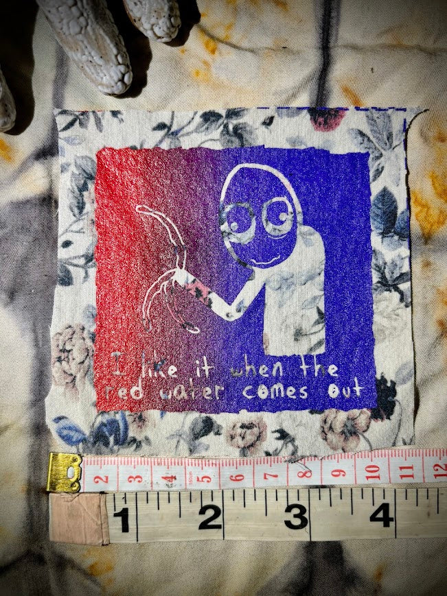 Salad Fingers sew on patch. I like it when the red water comes out.