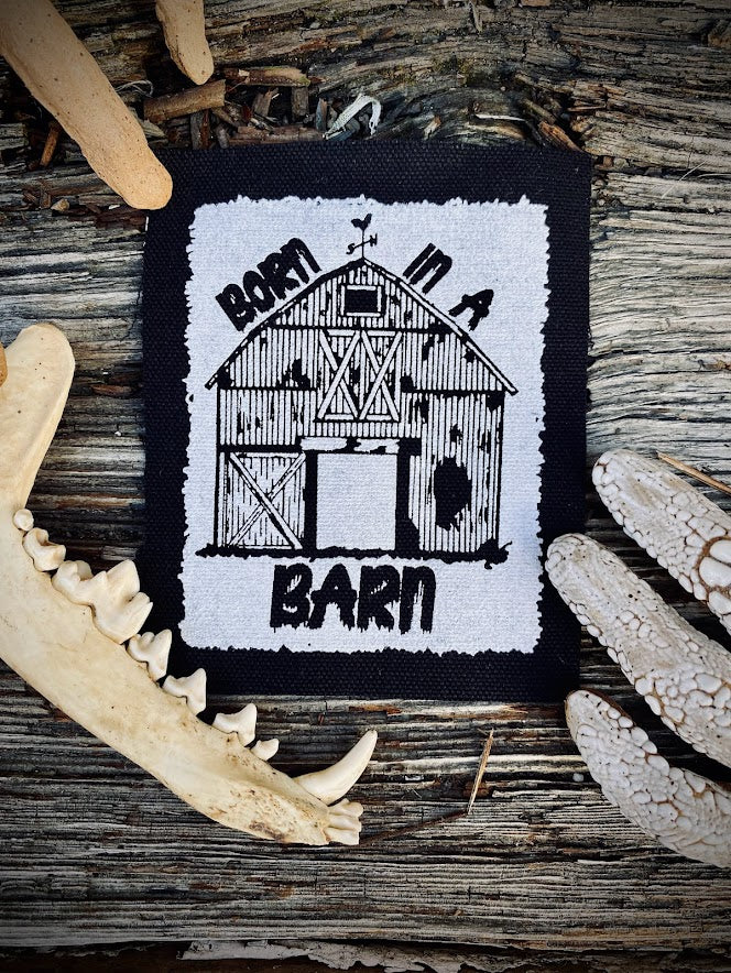 born in a barn sew on patch.