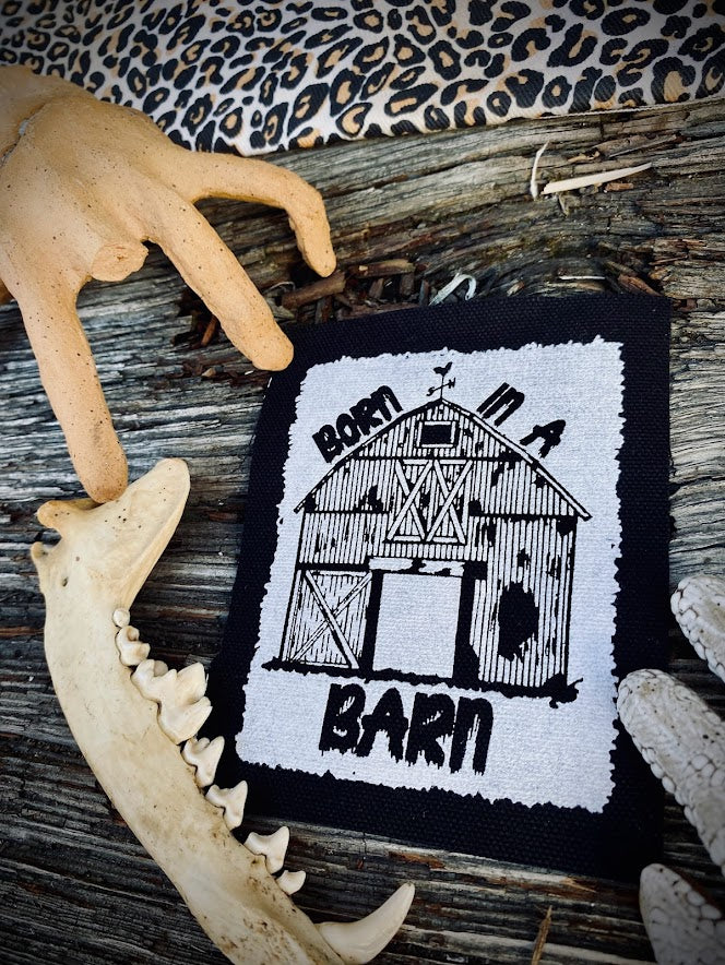 born in a barn sew on patch.