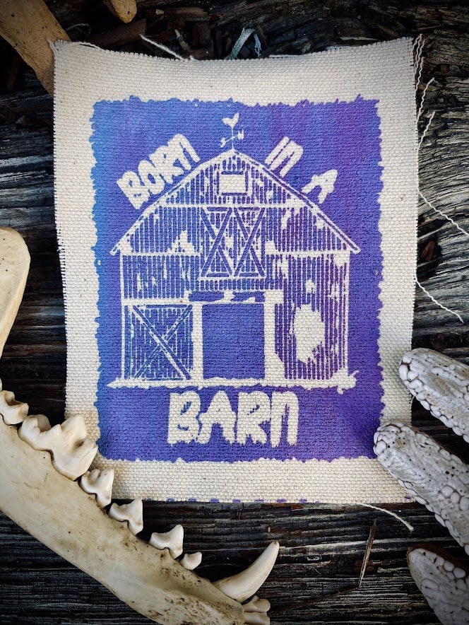 born in a barn sew on patch.