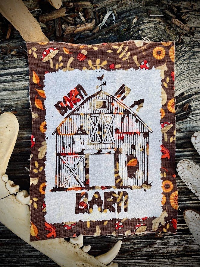 born in a barn sew on patch.