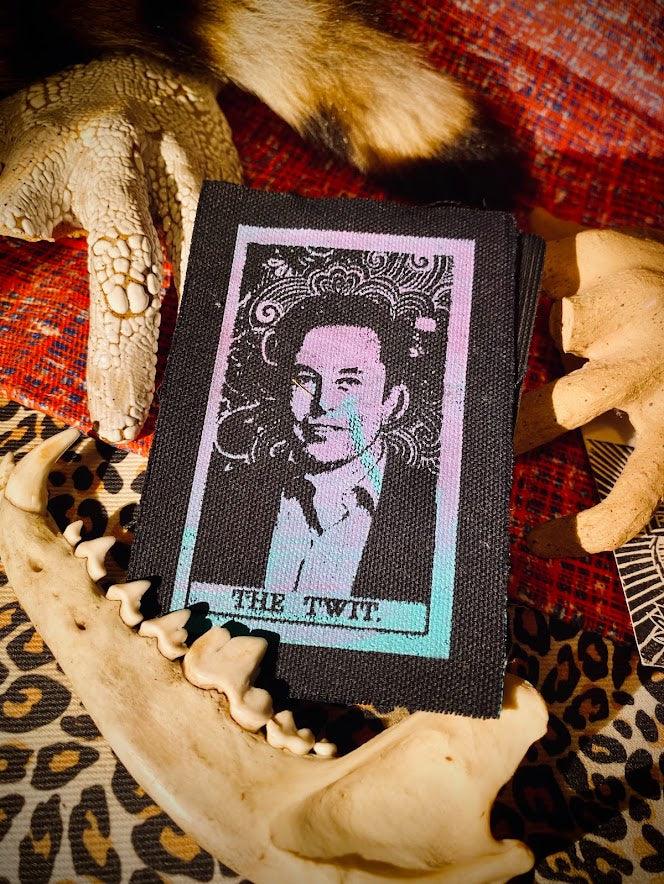 Elon Musk, The Twit tarot card sew on patch