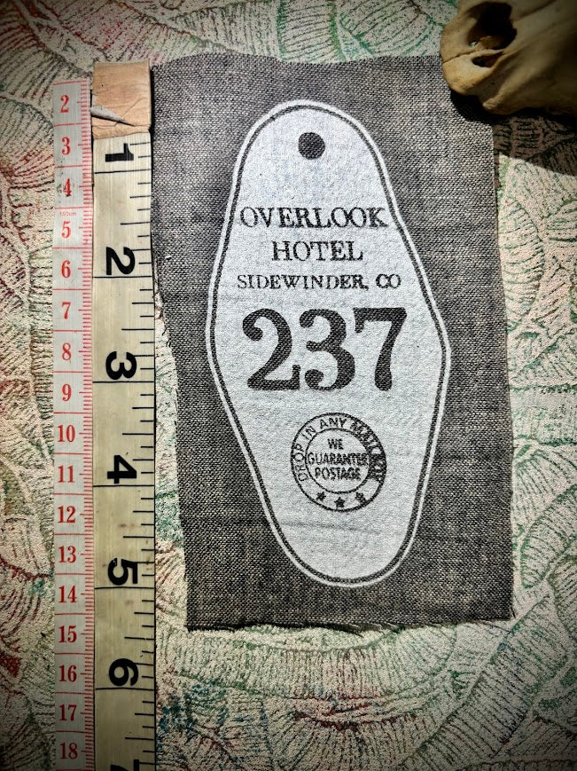 Room 237, overlook Hotel sew, The Shining, sew on patch