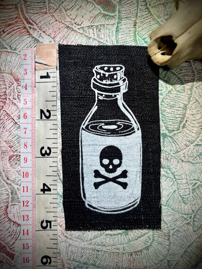 Little bottle of poison sew on patch