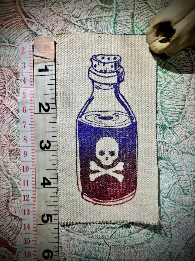 Little bottle of poison sew on patch