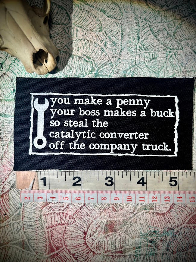 Anti work poem sew on patch