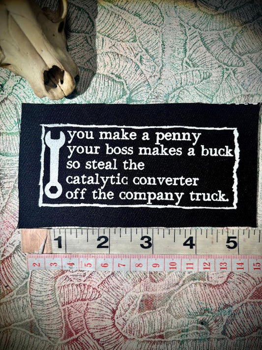 Anti work poem sew on patch