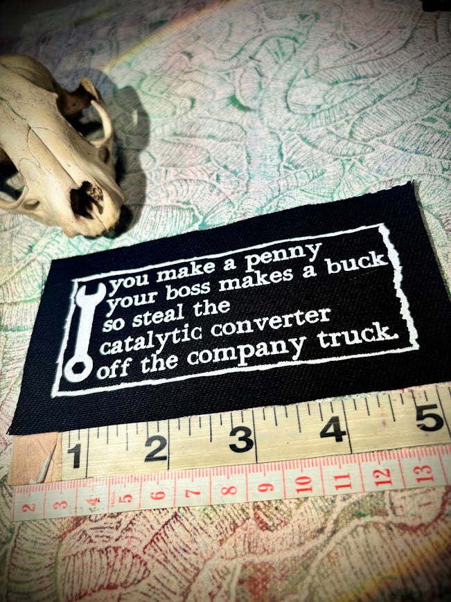 Anti work poem sew on patch