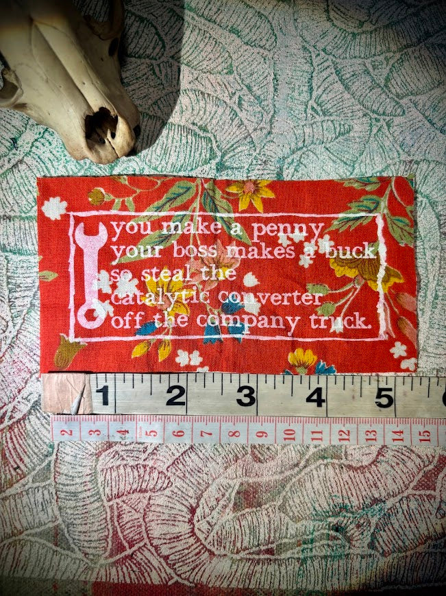 Anti work poem sew on patch