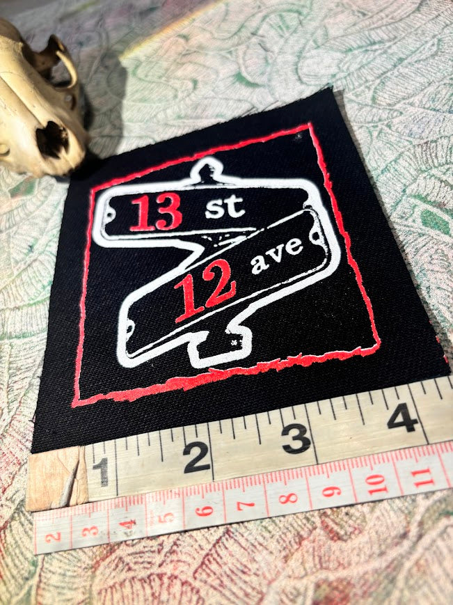 Corner of 13th and 12th, 1312 ACAB street corner sew on patch