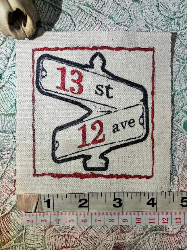 Corner of 13th and 12th, 1312 ACAB street corner sew on patch