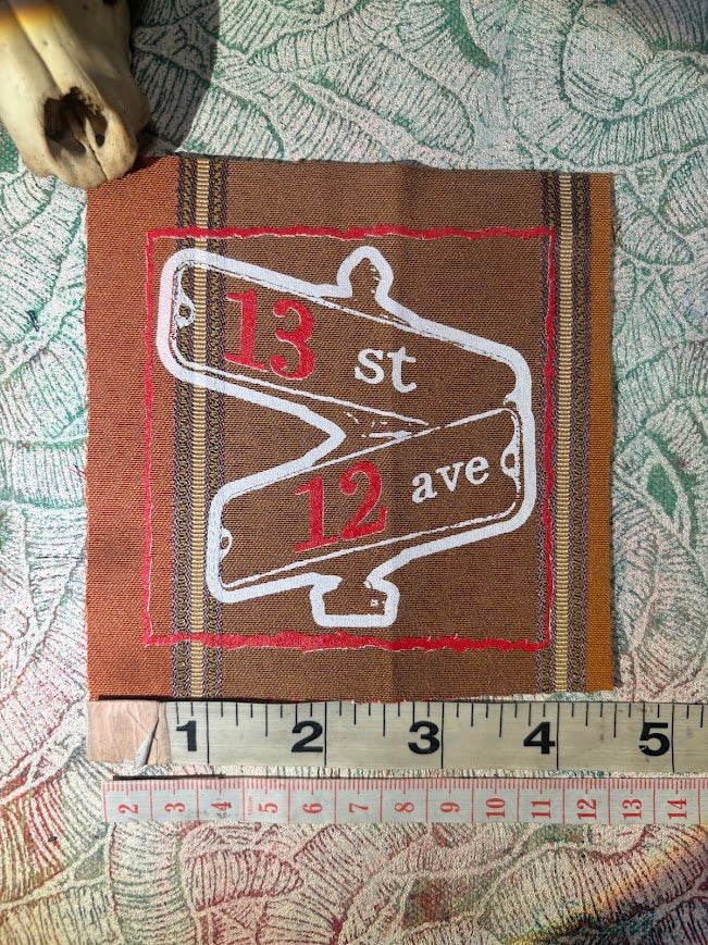 Corner of 13th and 12th, 1312 ACAB street corner sew on patch