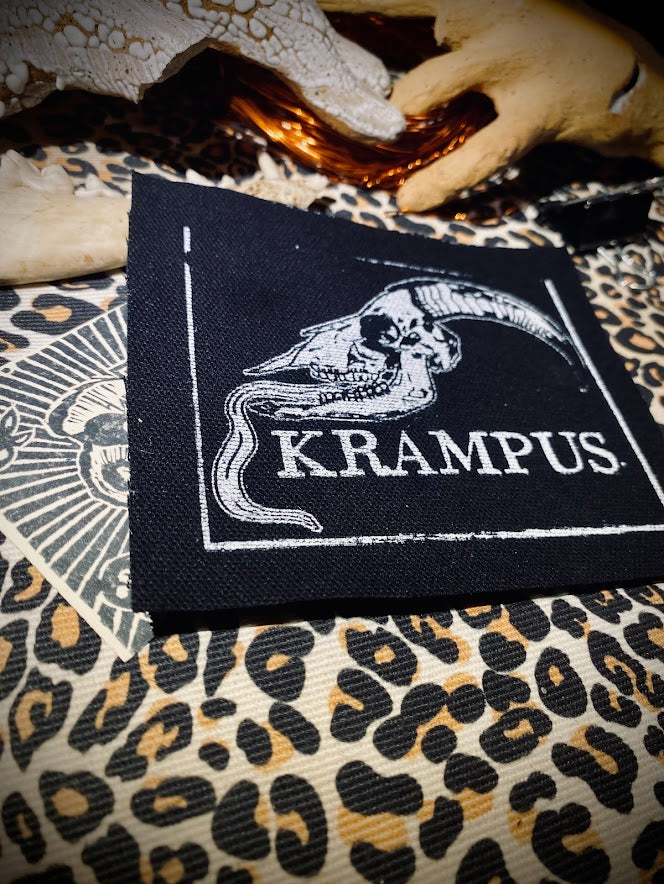 Krampus skull sew on patch