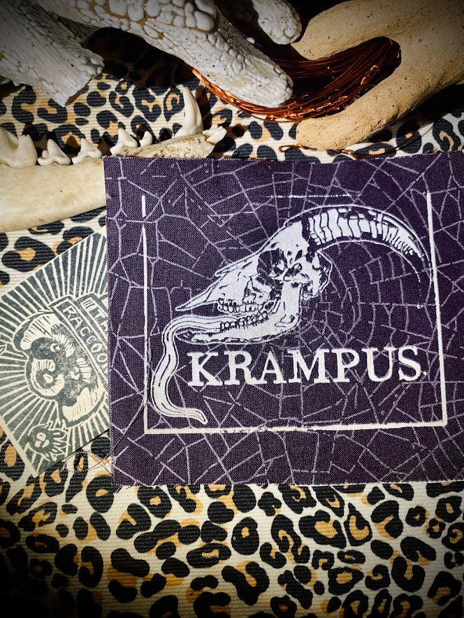 Krampus skull sew on patch