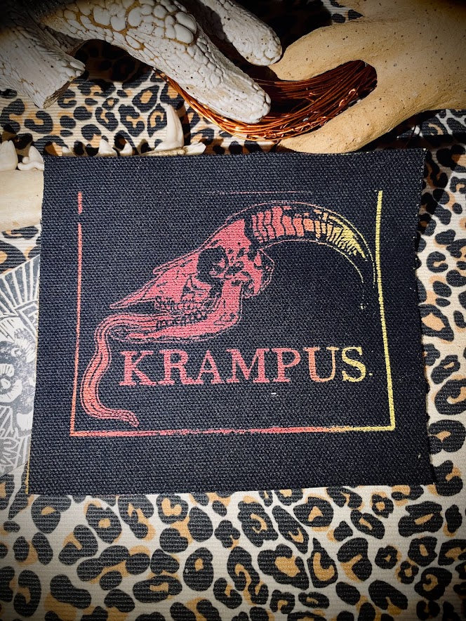 Krampus skull sew on patch