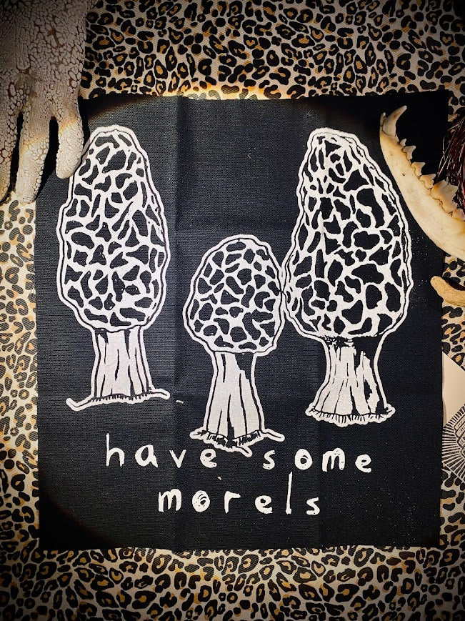 Have some Morels. large back patch featuring morel mushrooms.