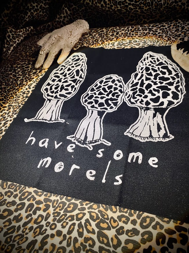 Have some Morels. large back patch featuring morel mushrooms.