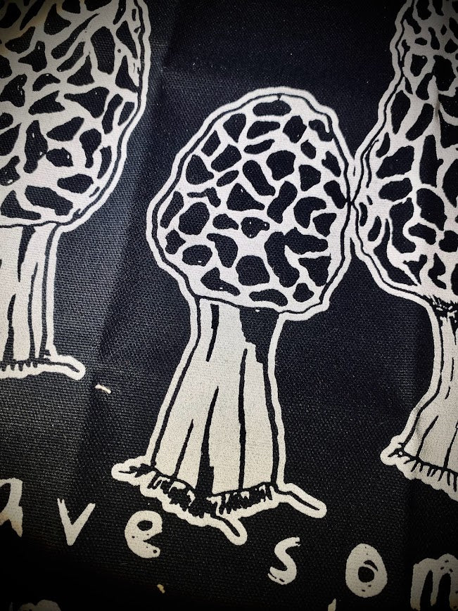 Have some Morels. large back patch featuring morel mushrooms.