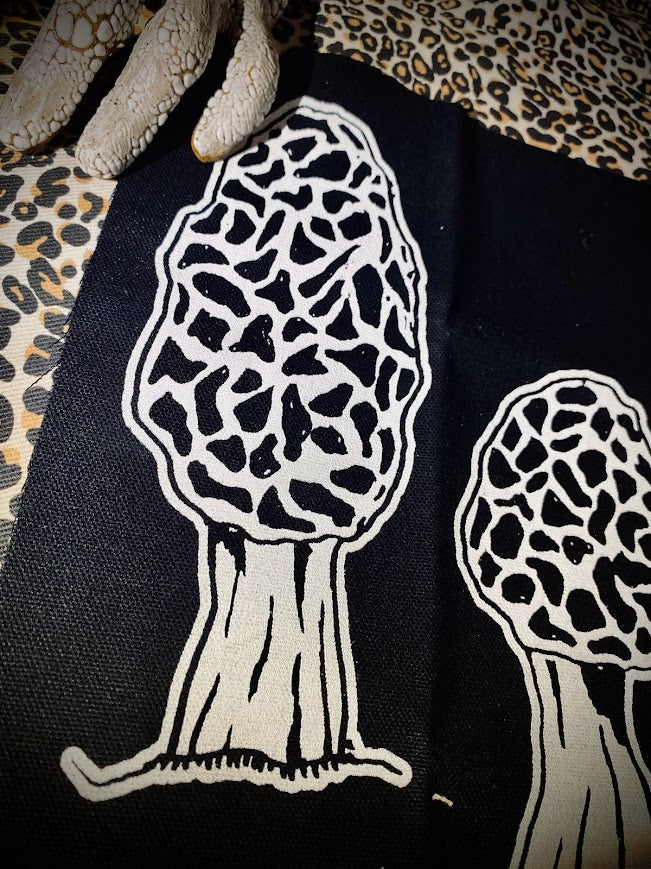 Have some Morels. large back patch featuring morel mushrooms.