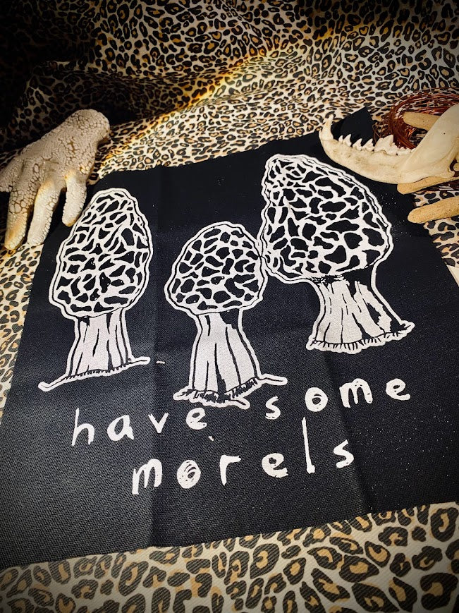 Have some Morels. large back patch featuring morel mushrooms.