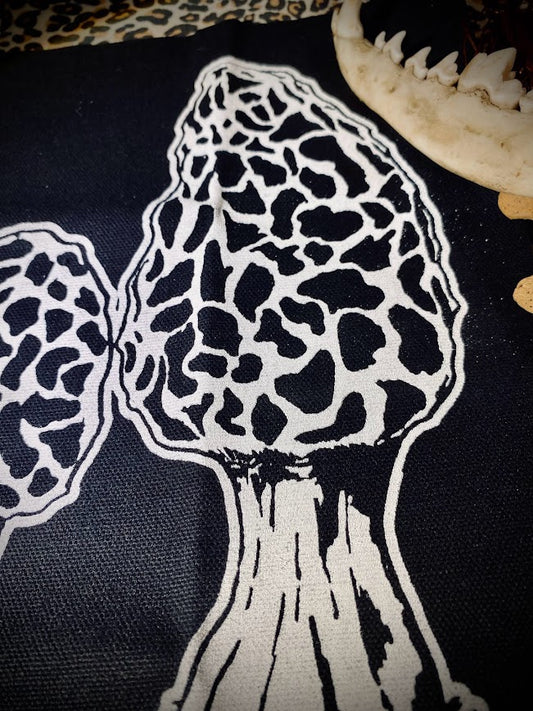 Have some Morels. large back patch featuring morel mushrooms.