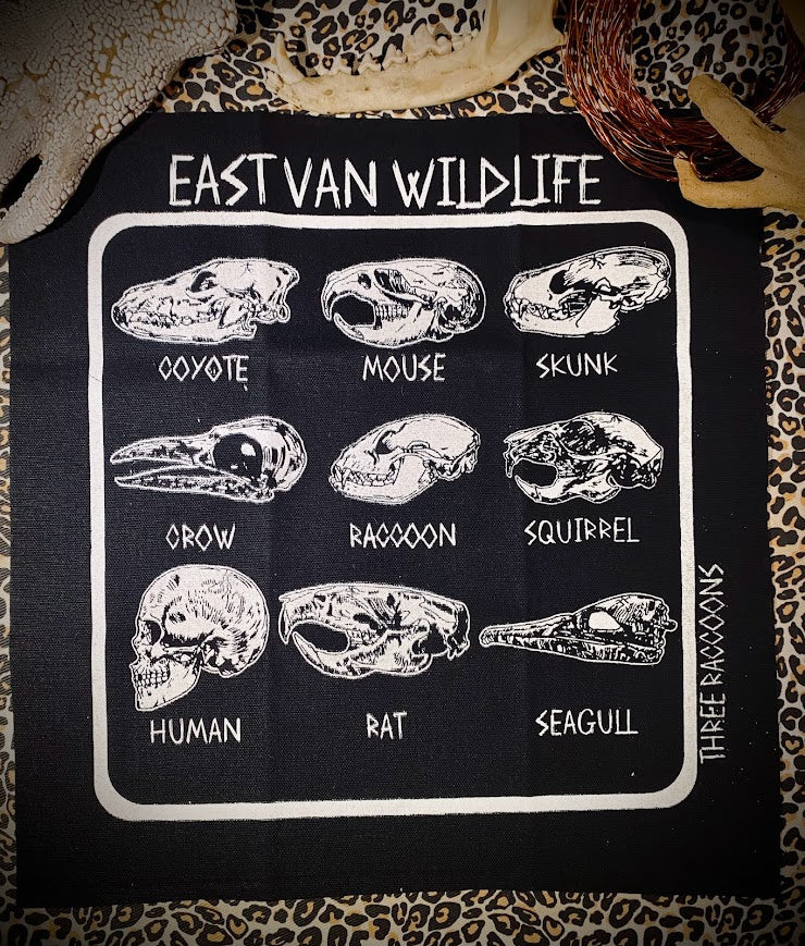 East Van wildlife back patch, sew on patch