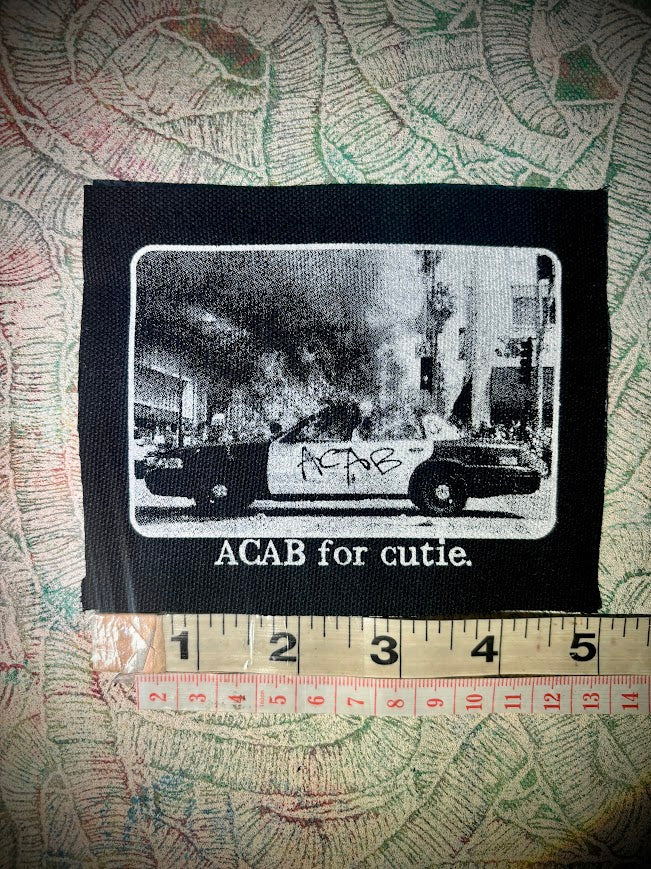 ACAB for Cutie sew on patch with burning cop car