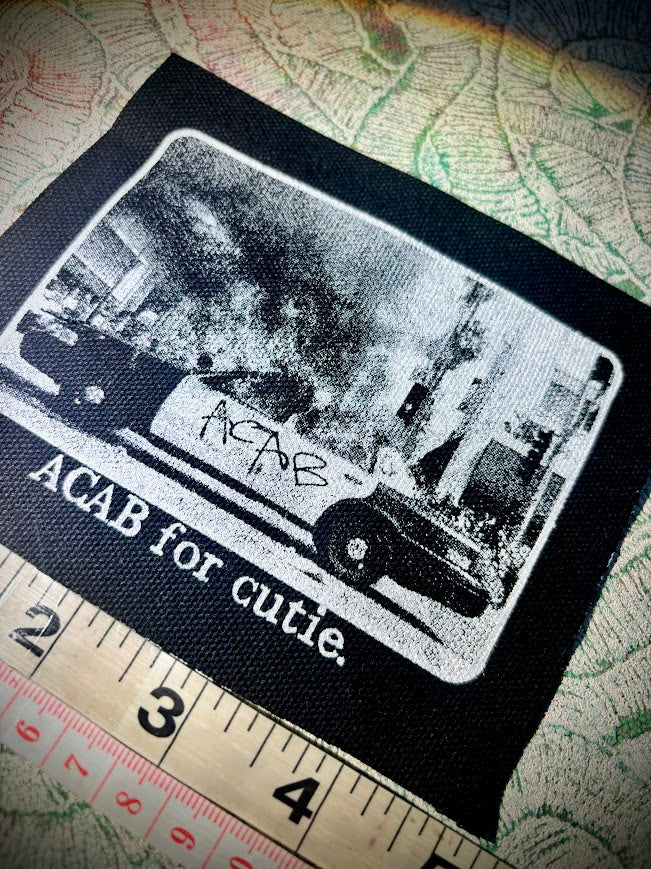 ACAB for Cutie sew on patch with burning cop car
