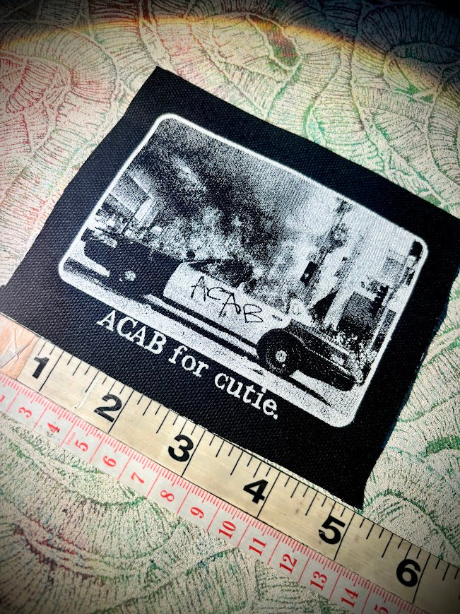 ACAB for Cutie sew on patch with burning cop car