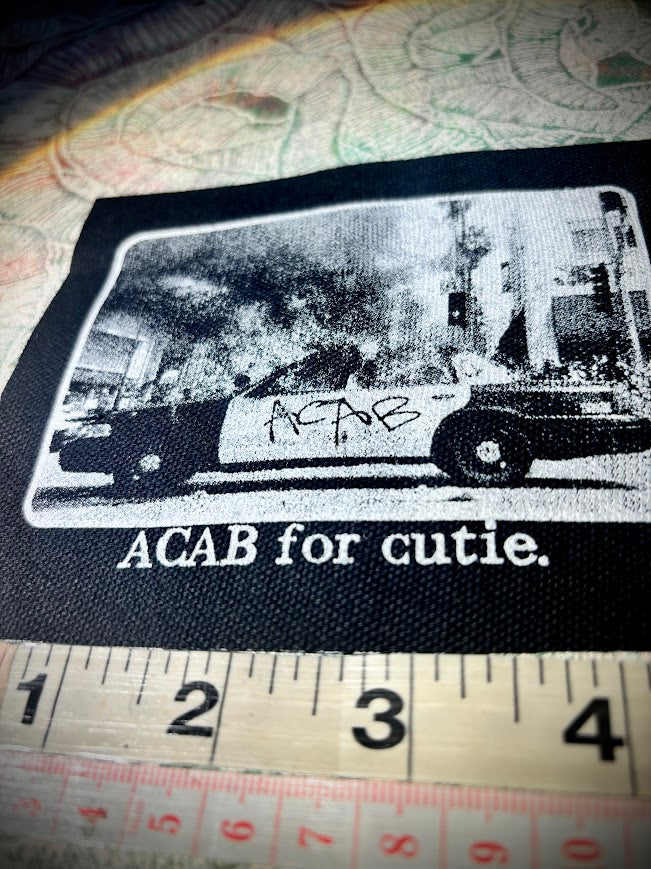 ACAB for Cutie sew on patch with burning cop car