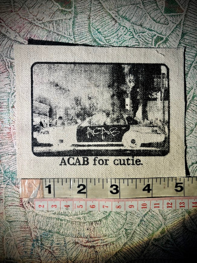 ACAB for Cutie sew on patch with burning cop car