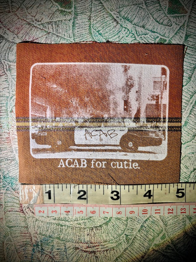 ACAB for Cutie sew on patch with burning cop car