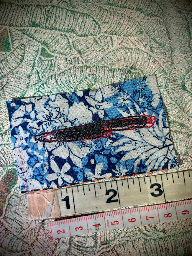 tiny knife sew on patch