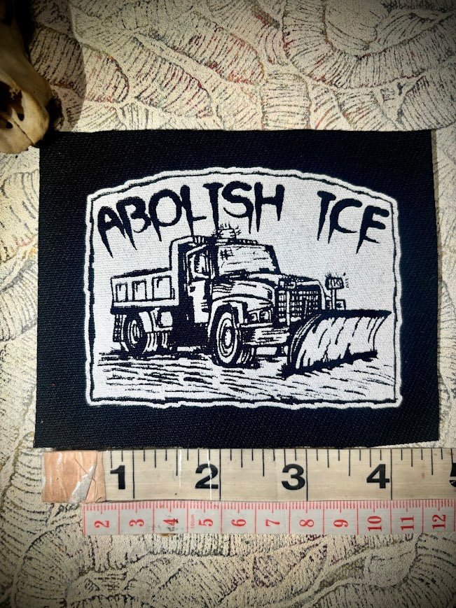 Snowplow that can Abolish ICE sew on patch