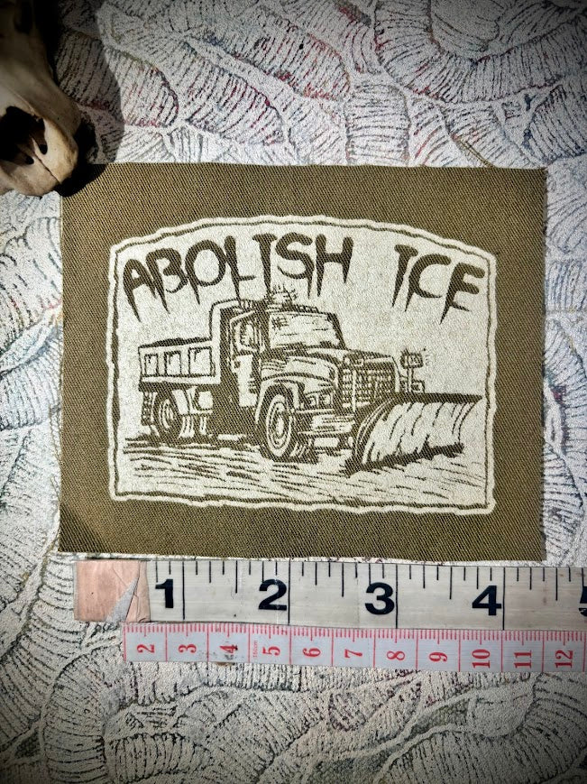Snowplow that can Abolish ICE sew on patch