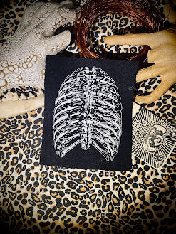 back human ribcage medical drawing sew on patch