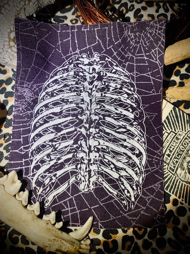 back human ribcage medical drawing sew on patch